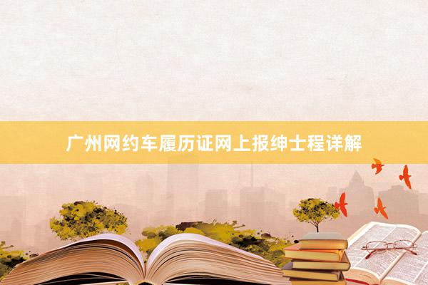 广州网约车履历证网上报绅士程详解
