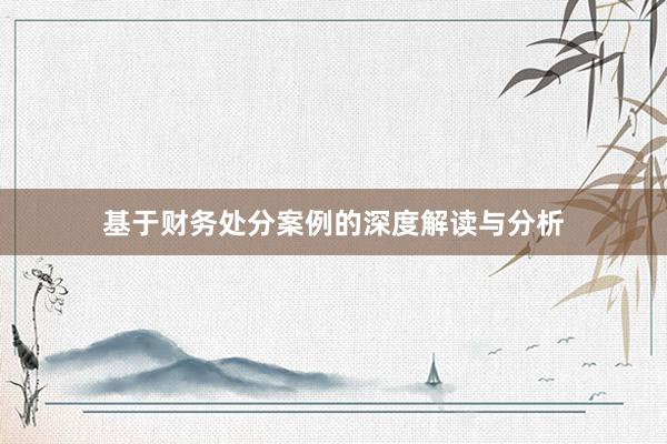 基于财务处分案例的深度解读与分析