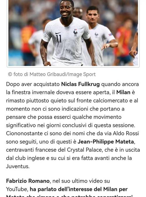 记者：马特塔加盟米兰停滞非健康问题，是中间人方面的问题插图